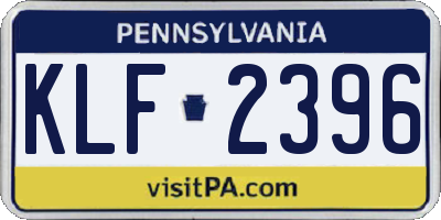PA license plate KLF2396