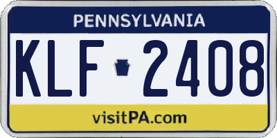 PA license plate KLF2408