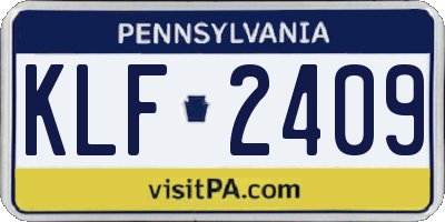 PA license plate KLF2409