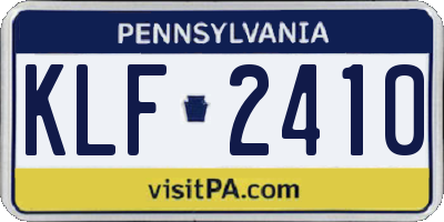 PA license plate KLF2410