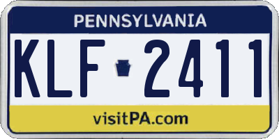 PA license plate KLF2411