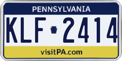 PA license plate KLF2414