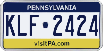 PA license plate KLF2424