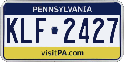 PA license plate KLF2427