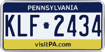 PA license plate KLF2434