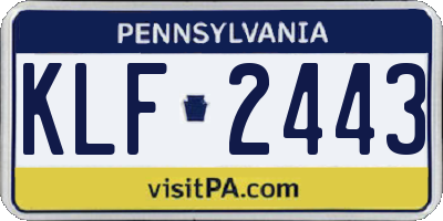 PA license plate KLF2443