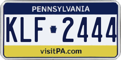 PA license plate KLF2444