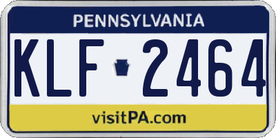 PA license plate KLF2464