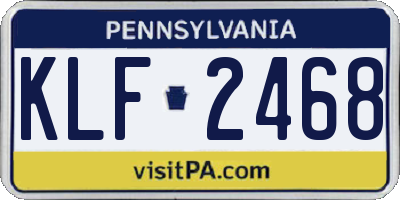 PA license plate KLF2468