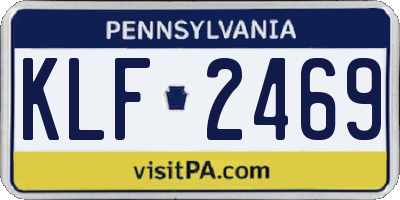PA license plate KLF2469