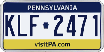 PA license plate KLF2471