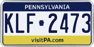 PA license plate KLF2473