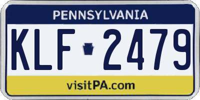 PA license plate KLF2479