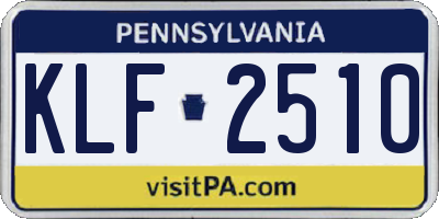 PA license plate KLF2510