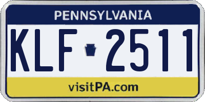 PA license plate KLF2511