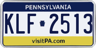 PA license plate KLF2513