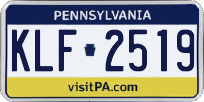 PA license plate KLF2519
