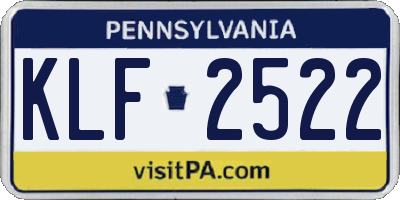 PA license plate KLF2522