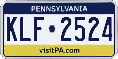 PA license plate KLF2524