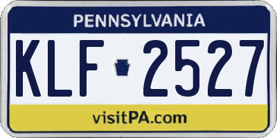 PA license plate KLF2527