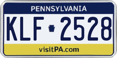 PA license plate KLF2528