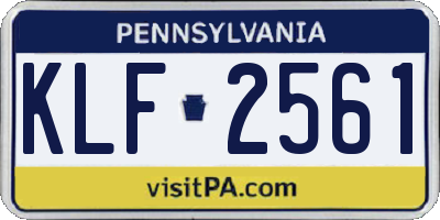 PA license plate KLF2561