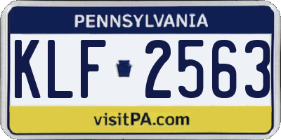 PA license plate KLF2563