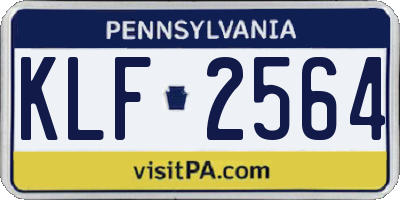 PA license plate KLF2564