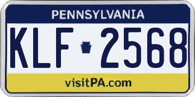 PA license plate KLF2568