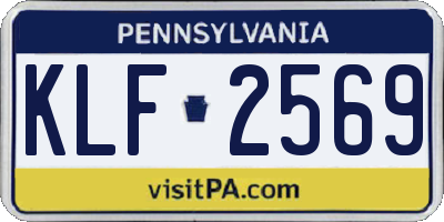 PA license plate KLF2569