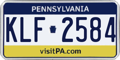 PA license plate KLF2584