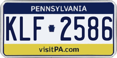 PA license plate KLF2586