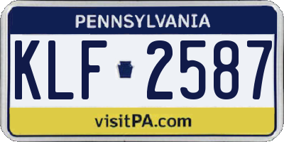 PA license plate KLF2587