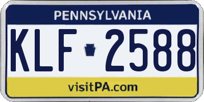 PA license plate KLF2588