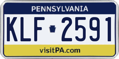 PA license plate KLF2591