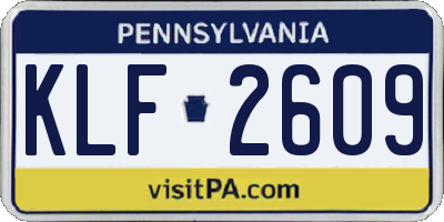 PA license plate KLF2609
