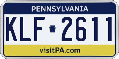 PA license plate KLF2611