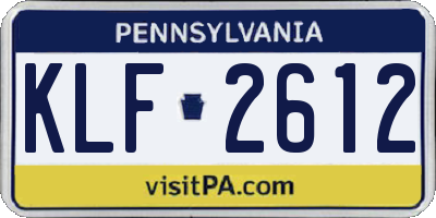 PA license plate KLF2612