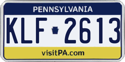 PA license plate KLF2613