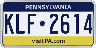PA license plate KLF2614
