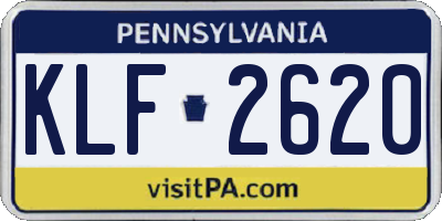 PA license plate KLF2620