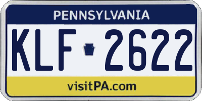PA license plate KLF2622