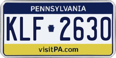 PA license plate KLF2630