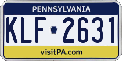 PA license plate KLF2631