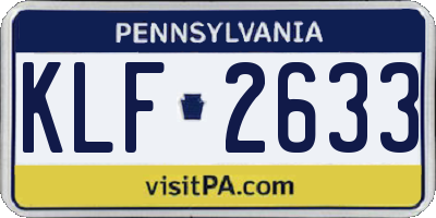 PA license plate KLF2633