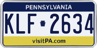 PA license plate KLF2634