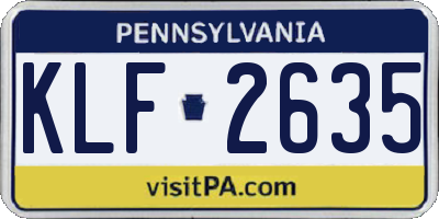 PA license plate KLF2635