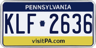 PA license plate KLF2636