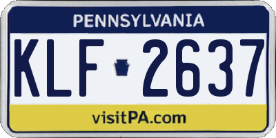 PA license plate KLF2637