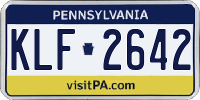 PA license plate KLF2642